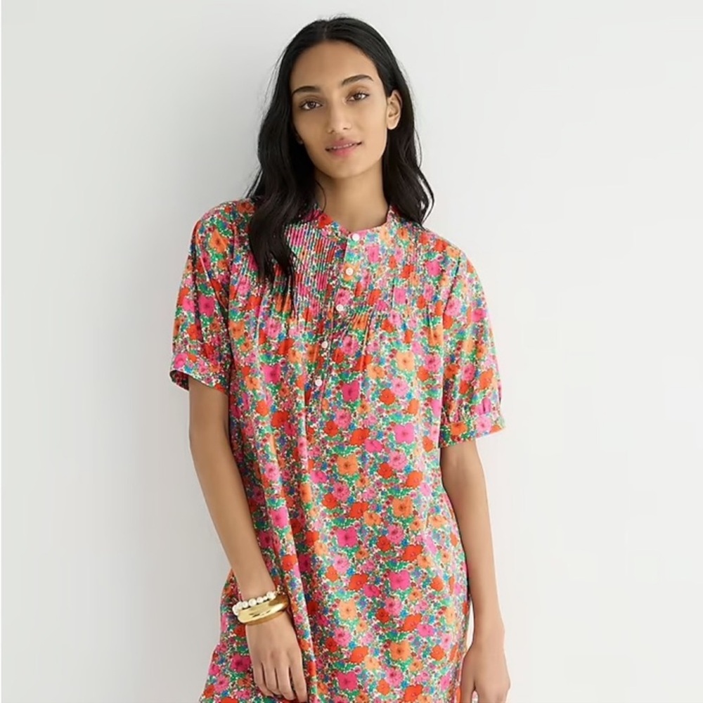 NWT J Crew Mini Shirtdress in Liberty Floral Print. Size XS.